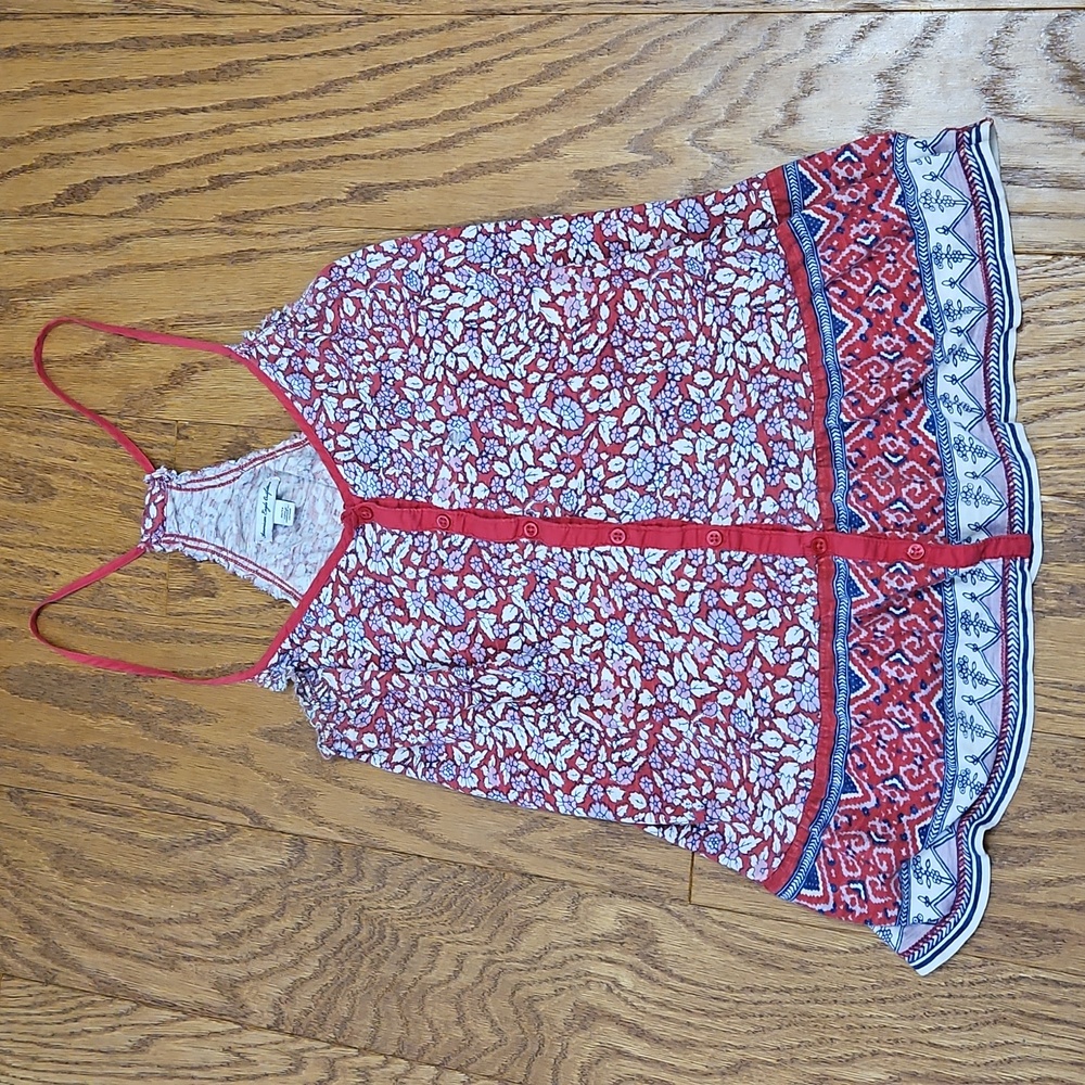 American Eagle cotton ditsy floral babydoll tank size XS